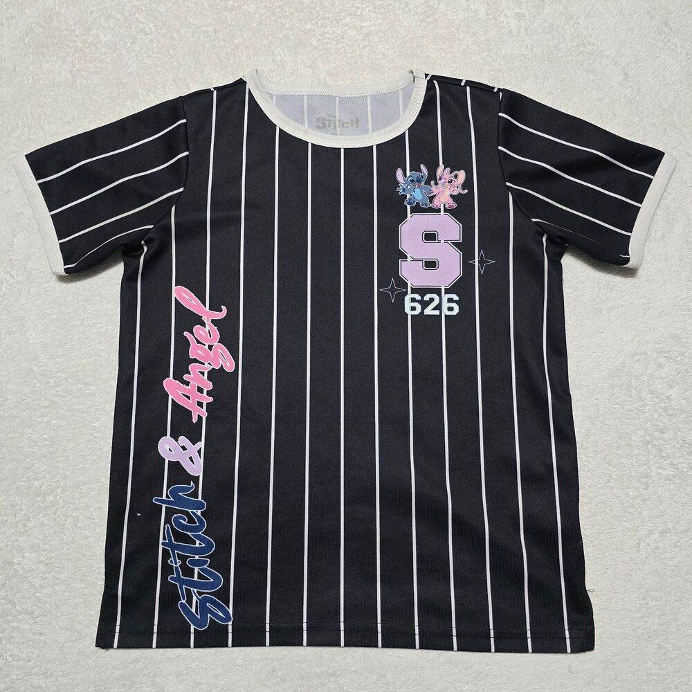 Disney Stitch & Angel Baseball Jersey "Be Kind To All Kind" Youth Sz 10/12 Shirt
